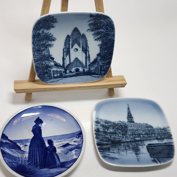 3 Mini Vit Copenhagen Denmark Plates" FANO", "Grundtvigs", & "Christiansborg" - Picture 5 of 17